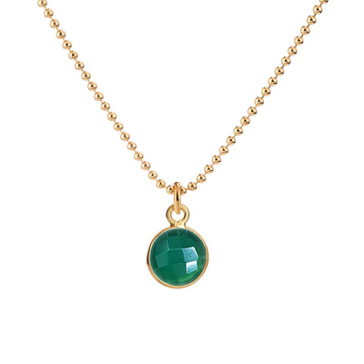 Kette Grün Gold Kugelkette - Grüner Emerald