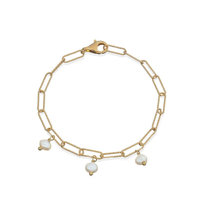 Glitzer-Armkette Perlenliebe 925 Silber vergoldet - Armband - iz-el