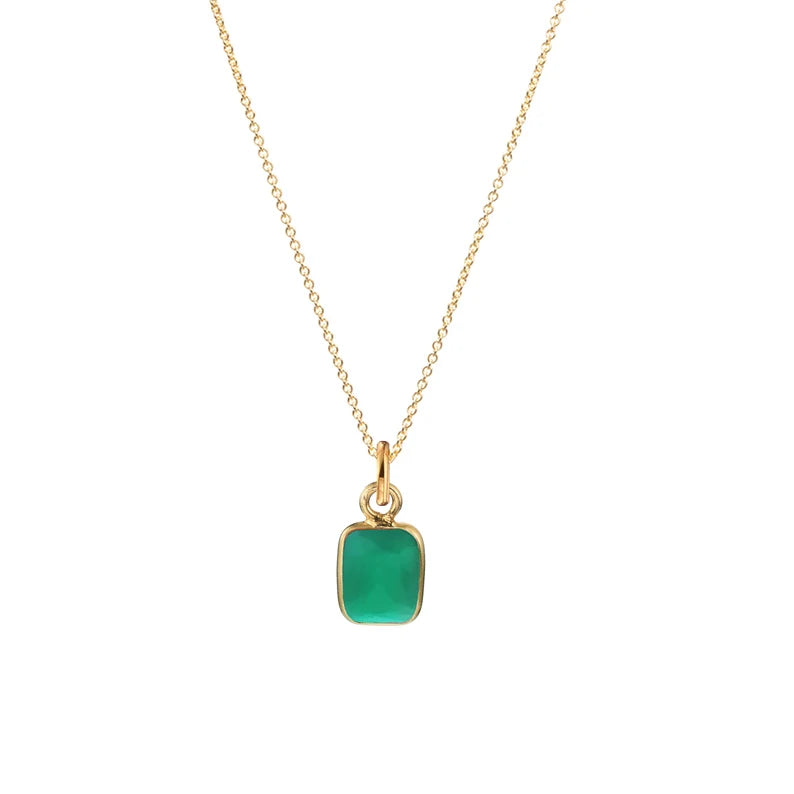 Kette Emerald Baguette - goldene Halskette
