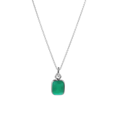 Kette Emerald Baguette - silberne Halskette