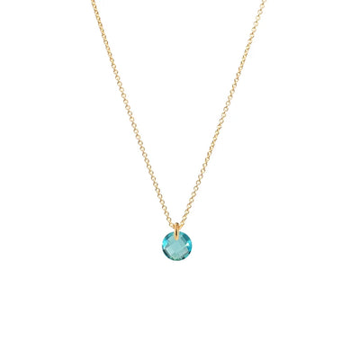 Halskette mit Farbstein | dezenter Stein in blau | FILIGRANE Halskette Silber vergoldet | runder Farbstein