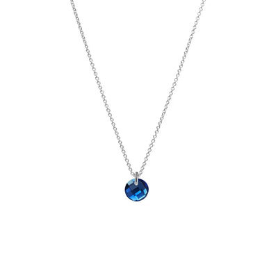 Silber Halskette mit Farbstein | dezenter Stein in dunkel blau | FILIGRANE Halskette | runder Farbstein