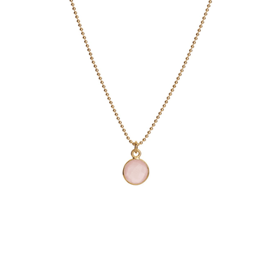 Kette Rosenquarz 925 Silber vergoldet - Halskette - iz-el