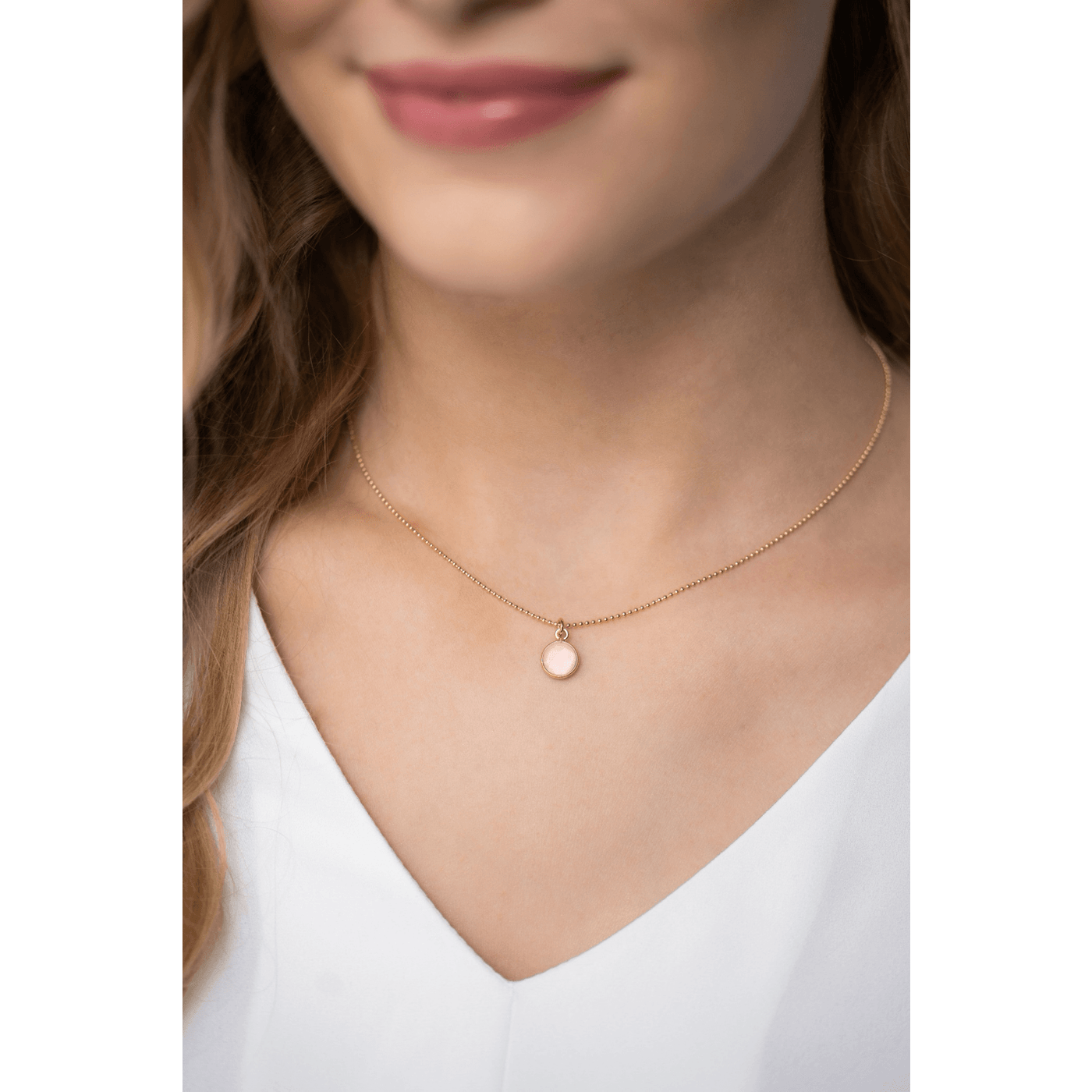 Kette Rosenquarz 925 Silber vergoldet - Halskette - iz-el