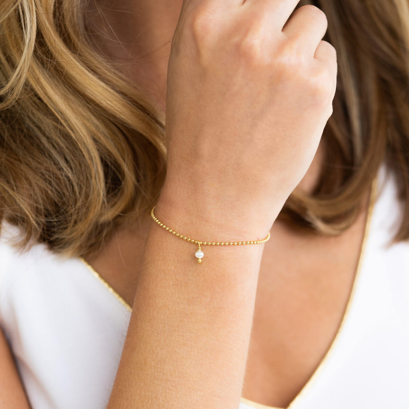 KLEINE PERLE ⸰ goldene Armkette - Armband - iz-el