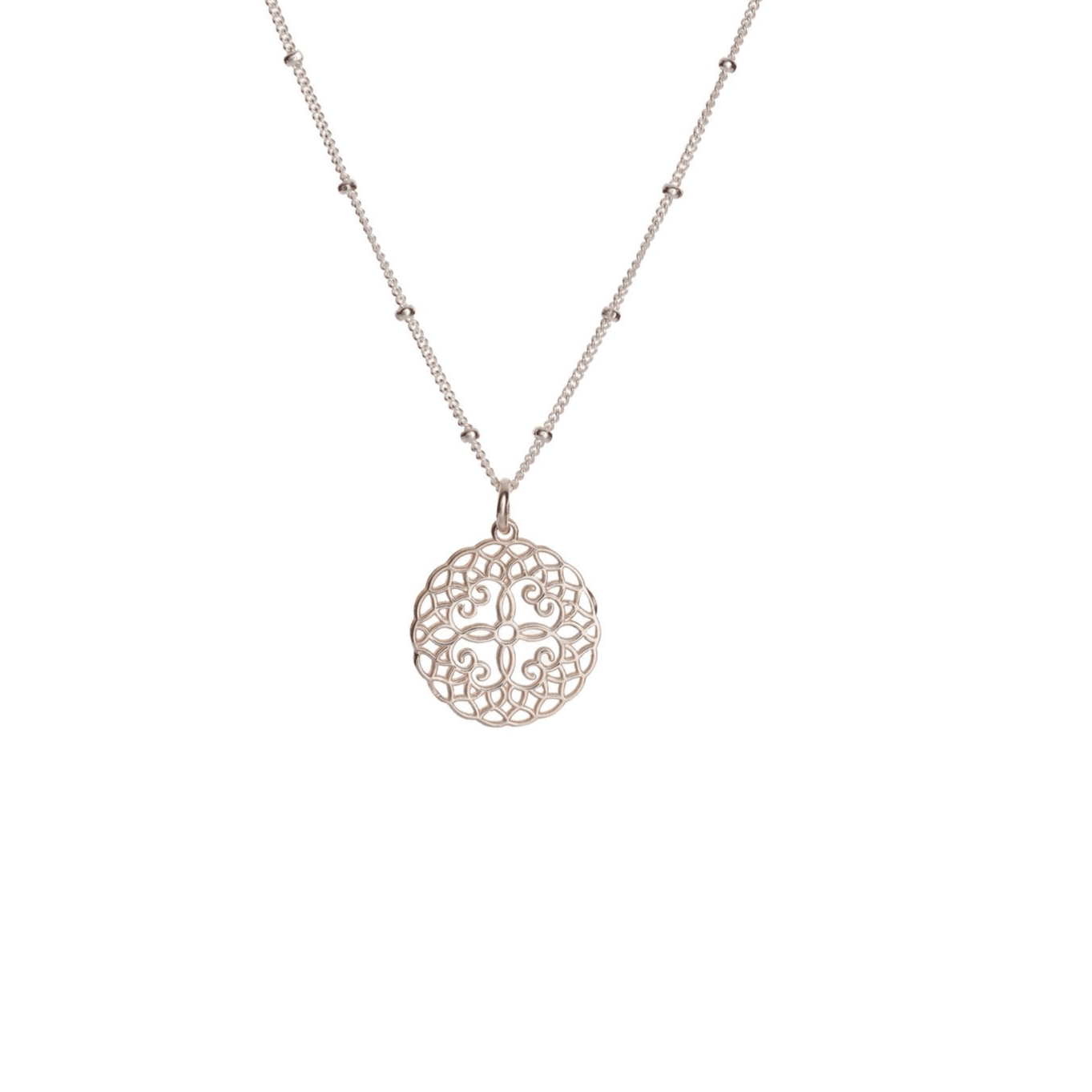 Mandala Kette mit Kügelchen 925 Silber - Halskette - iz-el