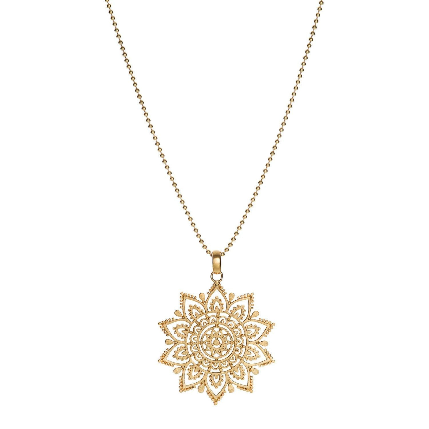 SONNENBLUMEN MANDALA ◦ 925' Silber  goldplattiert - Halskette - iz-el